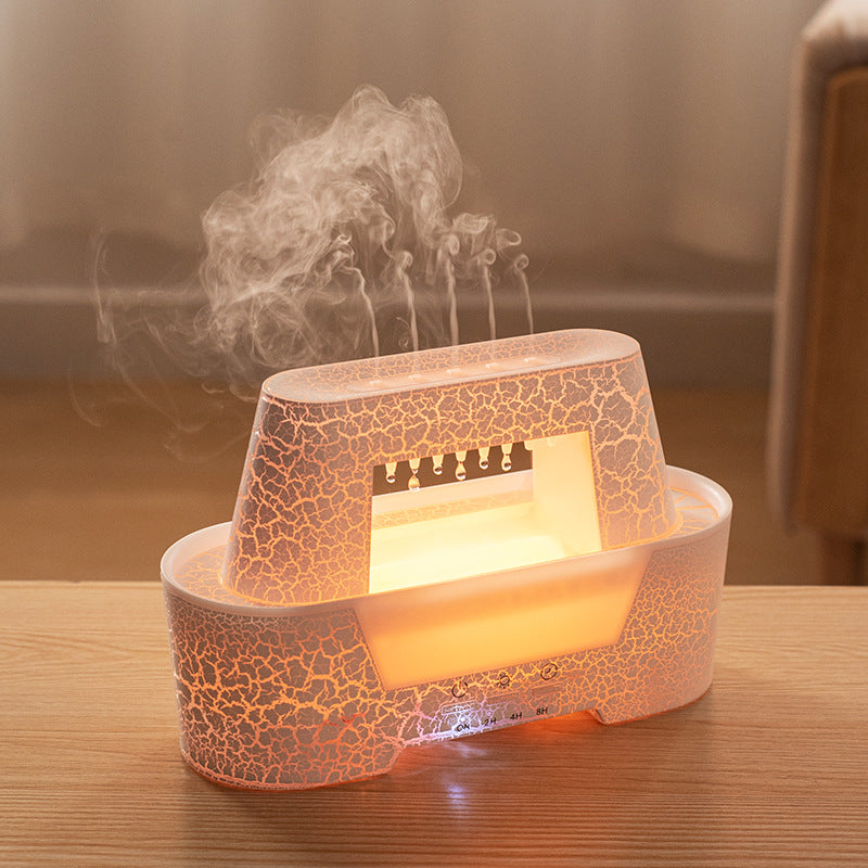 Ultrasonic Aroma Diffuser | 300ml | White | Cracked Light Design | Cool Mist Humidifier