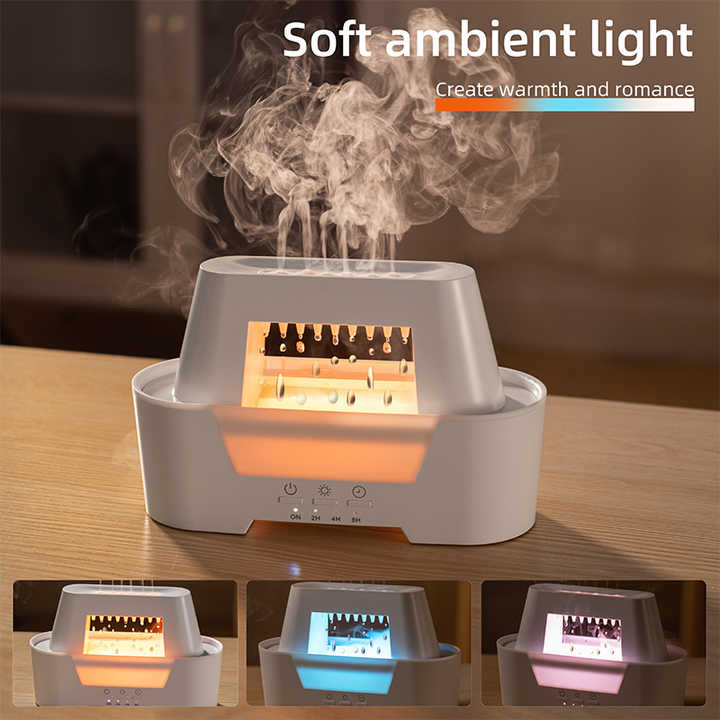 Ultrasonic Aroma Diffuser | 300ml | White | Cracked Light Design | Cool Mist Humidifier