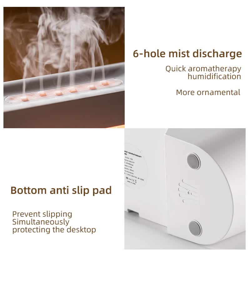 Ultrasonic Aroma Diffuser | 300ml | White | Cracked Light Design | Cool Mist Humidifier