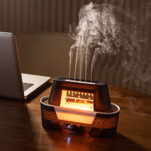 Ultrasonic Aroma Diffuser | 300ml | Black | Cracked Light Design | Cool Mist Humidifier