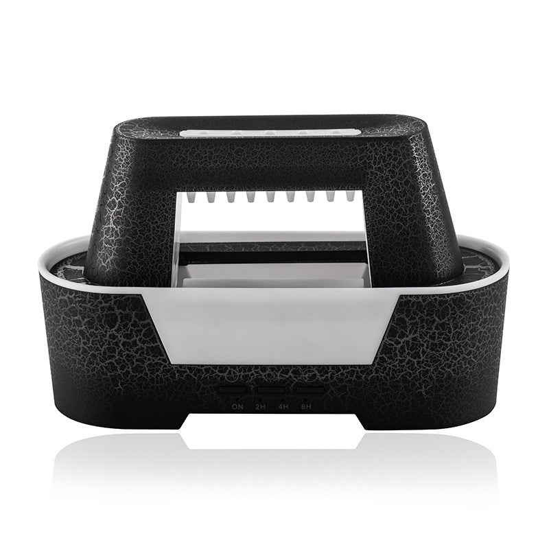 Ultrasonic Aroma Diffuser | 300ml | Black | Cracked Light Design | Cool Mist Humidifier