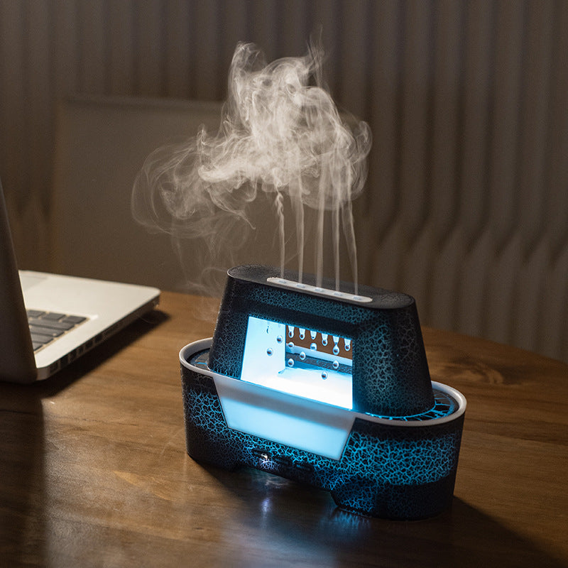 Ultrasonic Aroma Diffuser | 300ml | Black | Cracked Light Design | Cool Mist Humidifier
