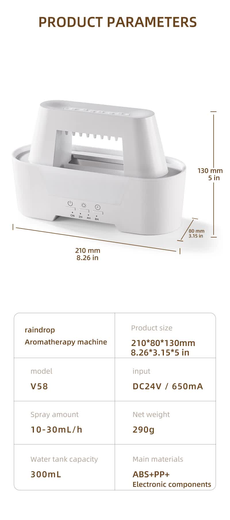 Ultrasonic Aroma Diffuser | 300ml | Black | Cracked Light Design | Cool Mist Humidifier