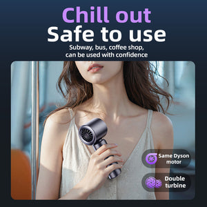 Handheld Fan | Pink | 120-Speed Display | USB Rechargeable | Outdoor Cooling