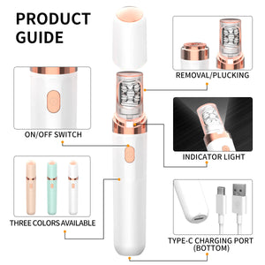 Mini Electric Shaver & Hair Removal Device | 2-in-1 | Compact Design | For Women | White