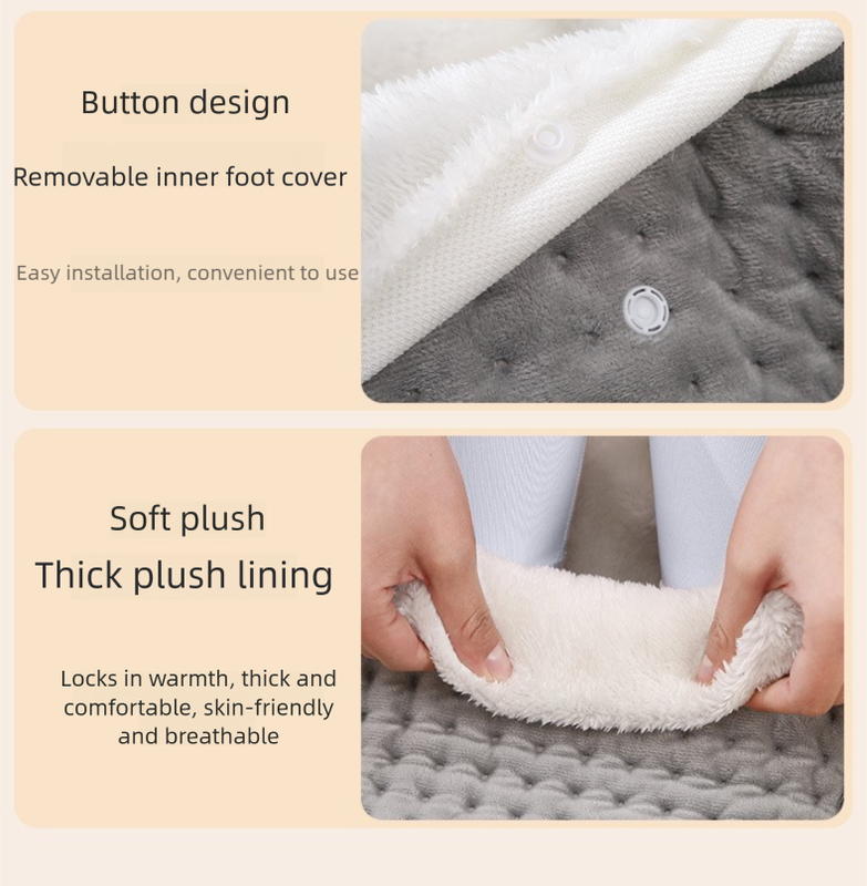Electric Foot Warmer | Premium | 9 Temperature Levels | 4 Timer Settings | Washable Lining