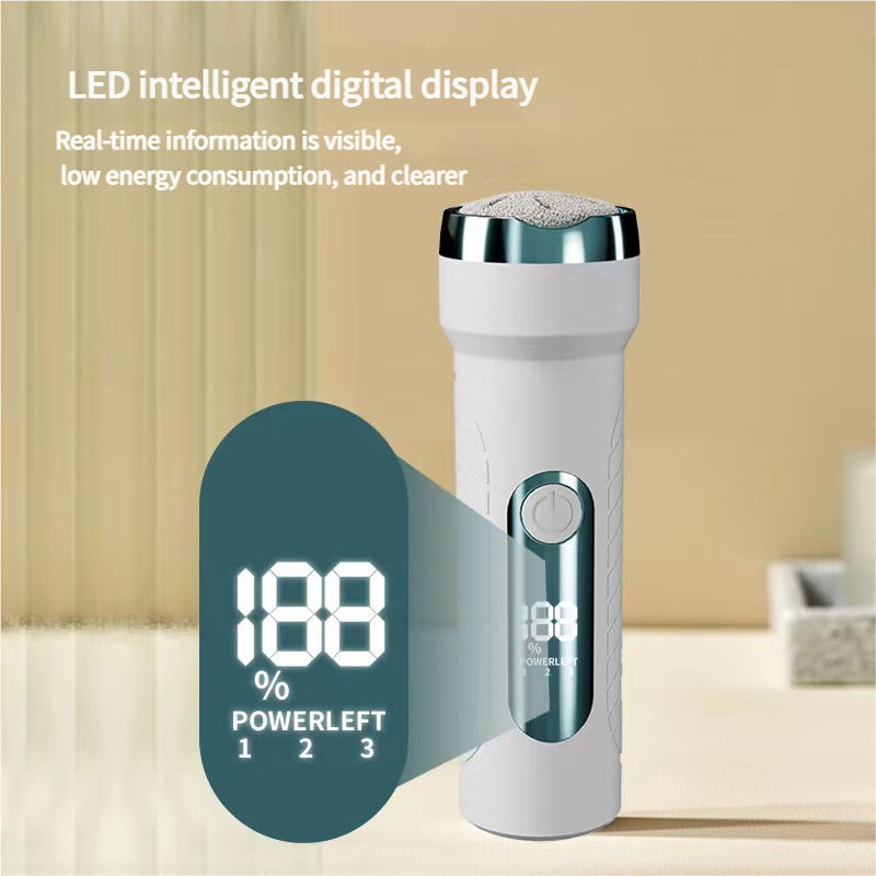 Electric Foot File | Waterproof | LED Display | Rechargeable | White