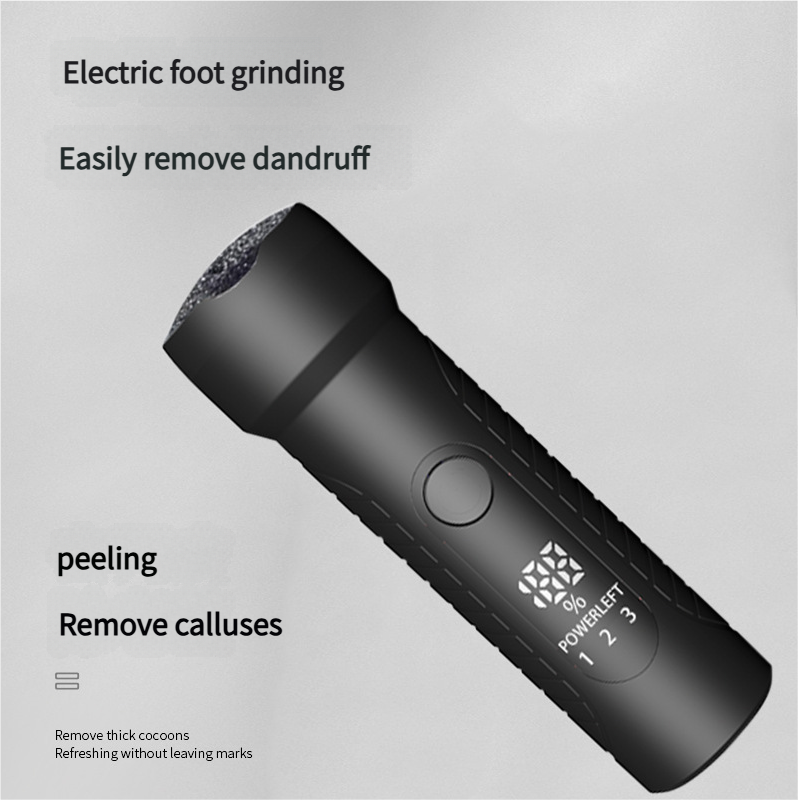 Electric Foot File | Waterproof | LED Display | Rechargeable | Black