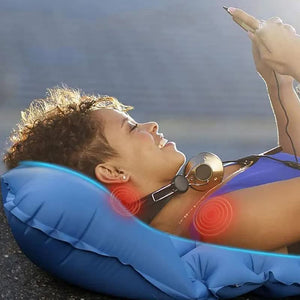 Outdoor Inflatable Mat | Portable | Foot Pump Sleeping Pad | Camping | Grey