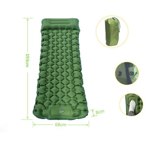 Outdoor Inflatable Mat | Portable | Foot Pump Sleeping Pad | Camping | Blue