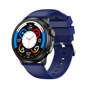 Blue Round Smartwatch | 1.3" Touch Screen | Heart Rate & Fitness Tracking | Sleek Design