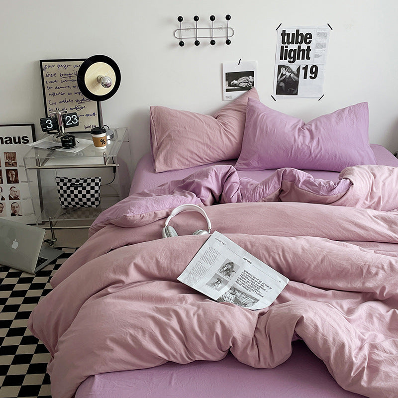 Purple Bedding Set | 4-Piece | 1.5m Bed | Duvet Cover 200x230cm | Vibrant and Cozy