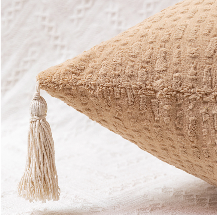 Navy Blue Pillow Covers | Tassel Accent Cushion Covers | 45x45cm | Set of 2