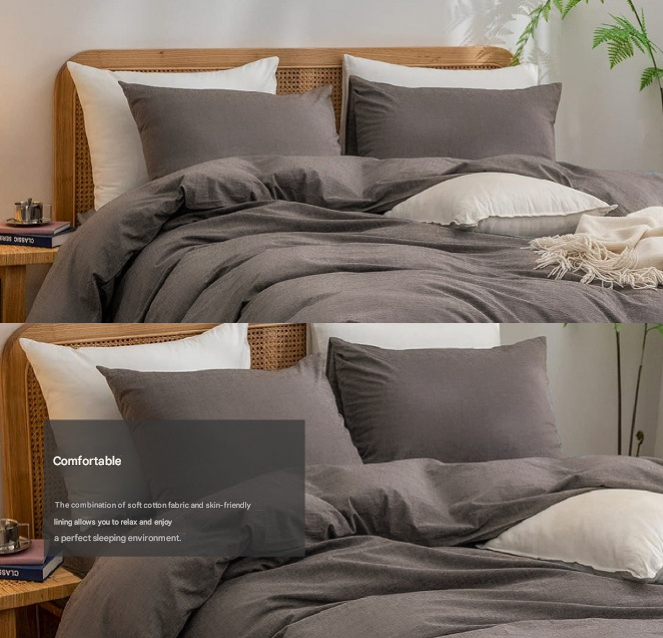 Light Blue 1.8m Bedding Set | Luxurious Soft Brushed Microfiber | 4-Piece | Duvet Cover 180*220cm | Fitted Sheet