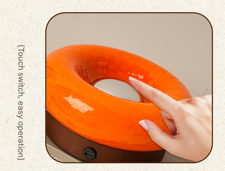 Orange Donut Table Lamp | Rechargeable Touch Control LED