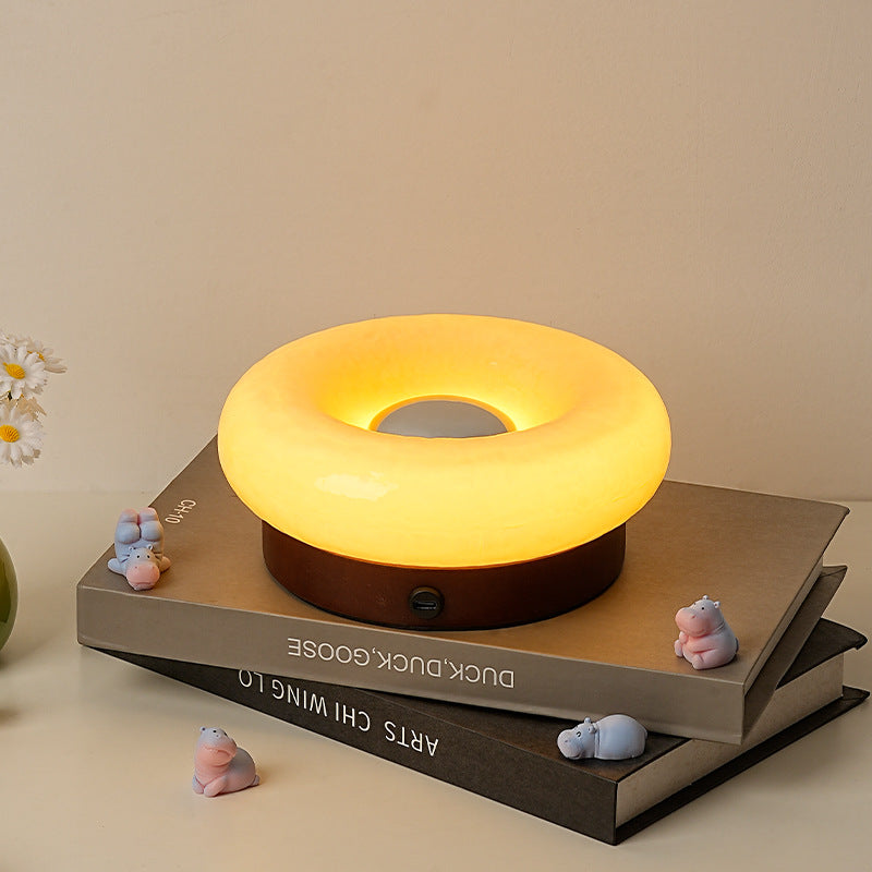Yellow Donut Table Lamp | Rechargeable Touch Control LED