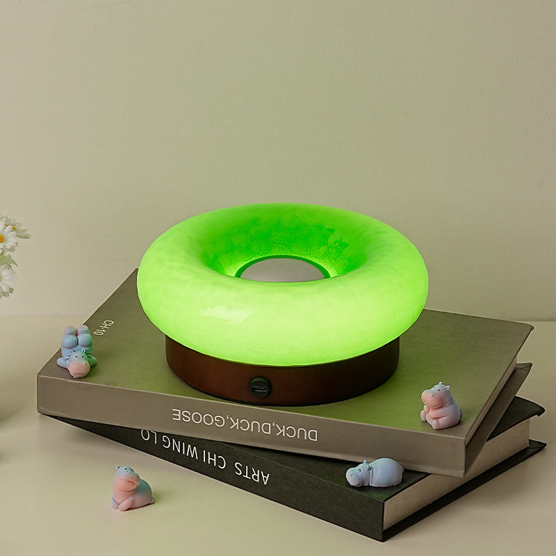Green Donut Table Lamp | Rechargeable Touch Control LED