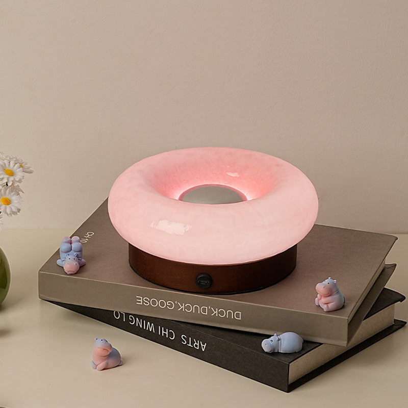 Pink Donut Table Lamp | Rechargeable Touch Control LED