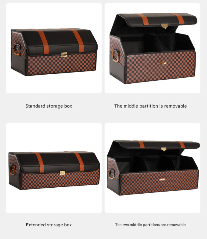 Medium Sporty & Stylish Foldable Car Trunk Storage Box | Large Capacity | Insertable Rear Organizer
