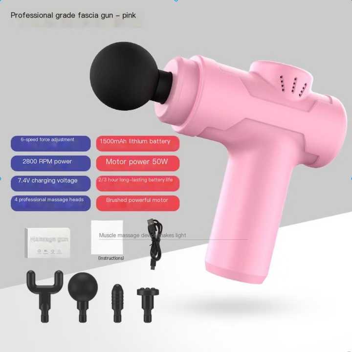Mini Massage Gun | Pink | Deep Tissue | Adjustable Impact | Rechargeable Battery
