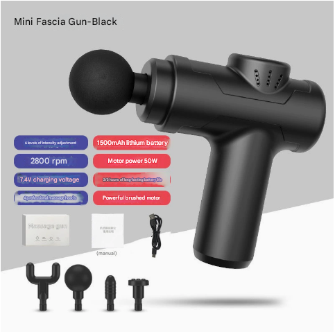 Mini Massage Gun | Black | Deep Tissue | Adjustable Impact | Rechargeable Battery