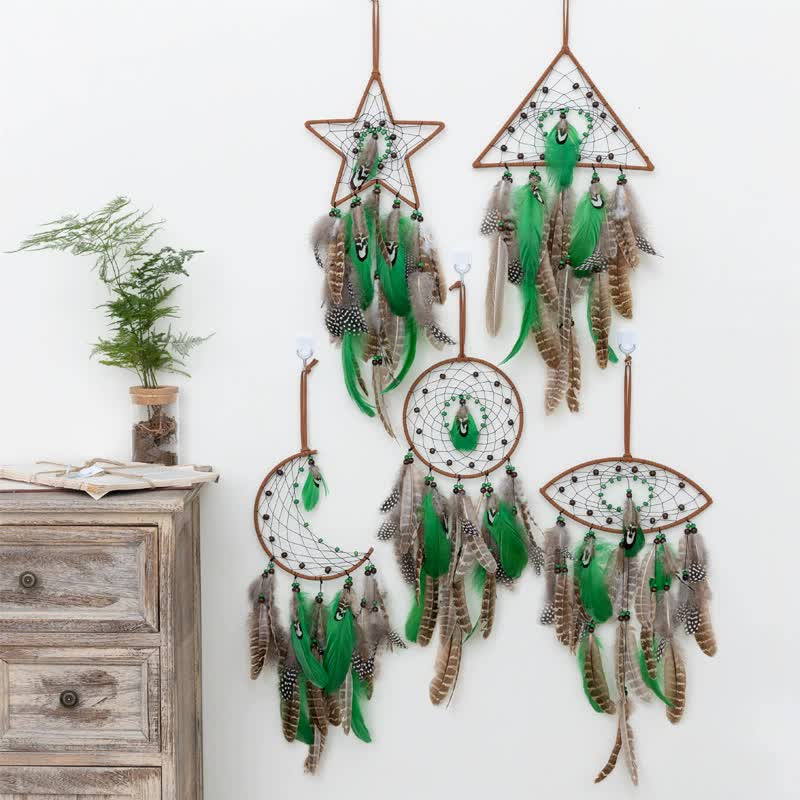 Rounded Boho Forest Dreamcatcher Wind Chime Pendant | INS Style Moonlit Serenity Decor
