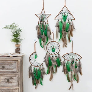 Rounded Boho Forest Dreamcatcher Wind Chime Pendant | INS Style Moonlit Serenity Decor