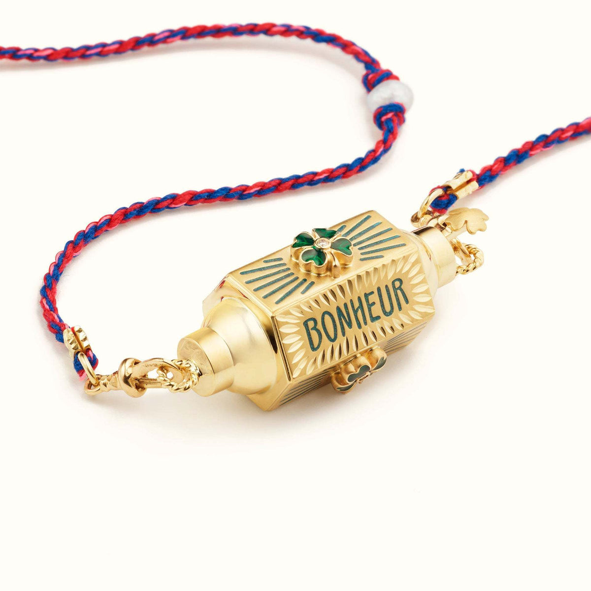 Mystical Tarot Charm Necklace | Boho Pendant | Four-Leaf Clover Pattern