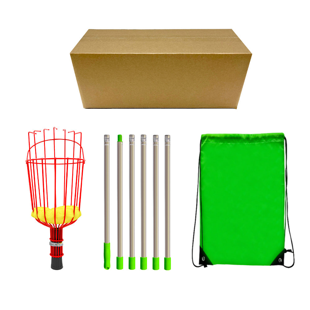 Fruit Picker with Telescopic Pole | 2.4m | Stainless Steel | High Reach Tree Harvester