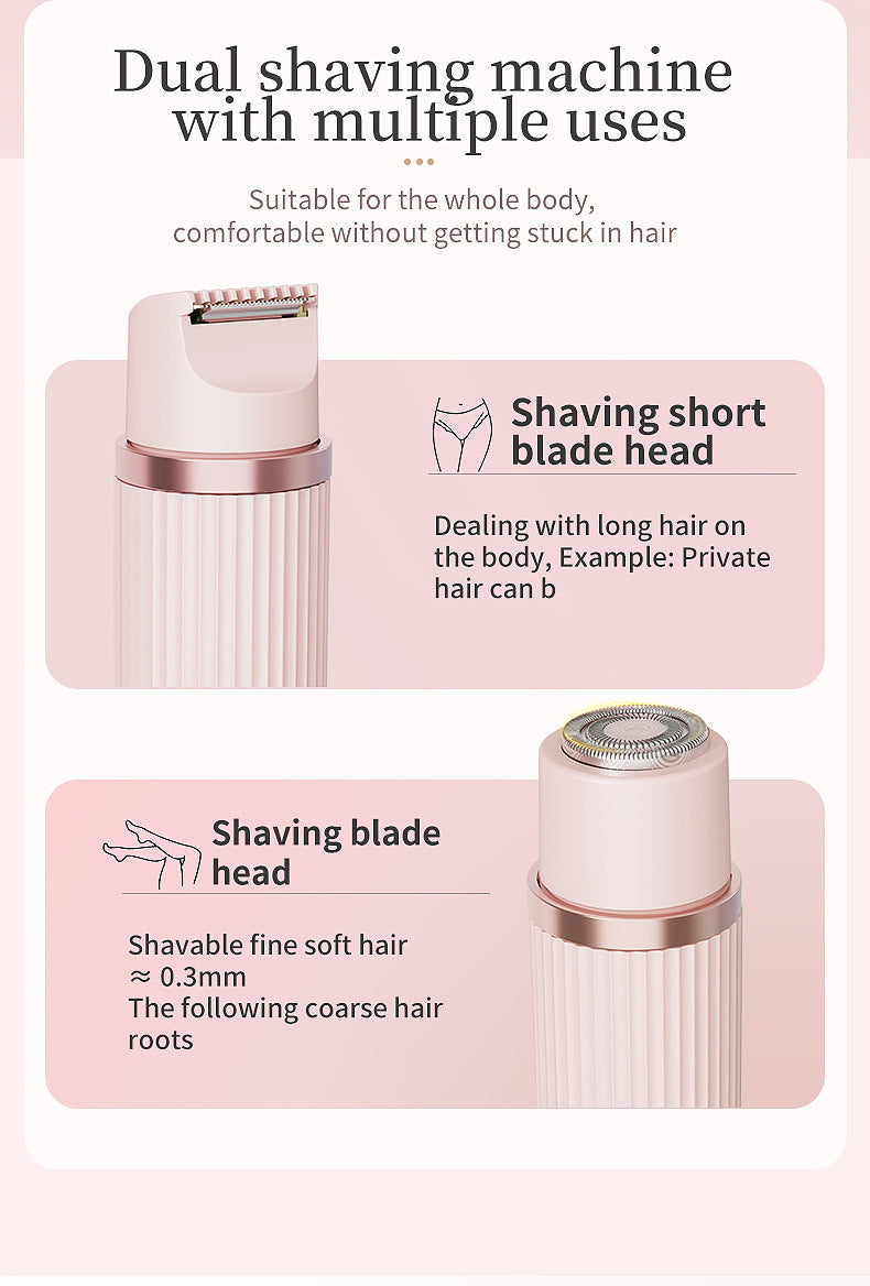 Purple Women's Double-Headed Electric Shaver | Painless Hair Remover & Trimmer