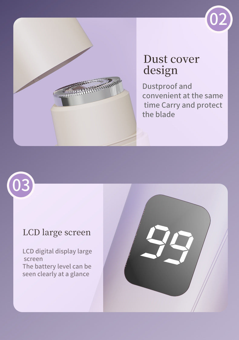 Gradient Pink Women's Multifunctional Electric Shaver | Type-C Rechargeable Hair Remover with Display