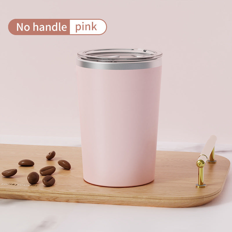Pink Portable Automatic Mixing Coffee Cup | Stainless Steel Magnetic Stirrer | No Handle