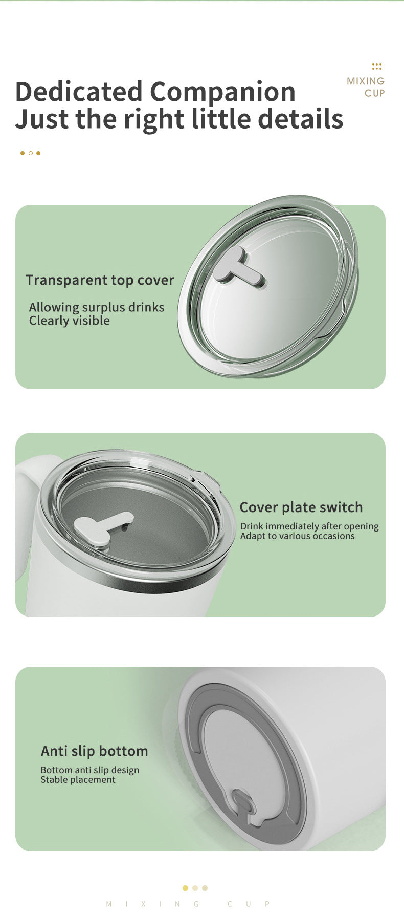 Pink Portable Automatic Mixing Coffee Cup | Stainless Steel Magnetic Stirrer | Handle Style