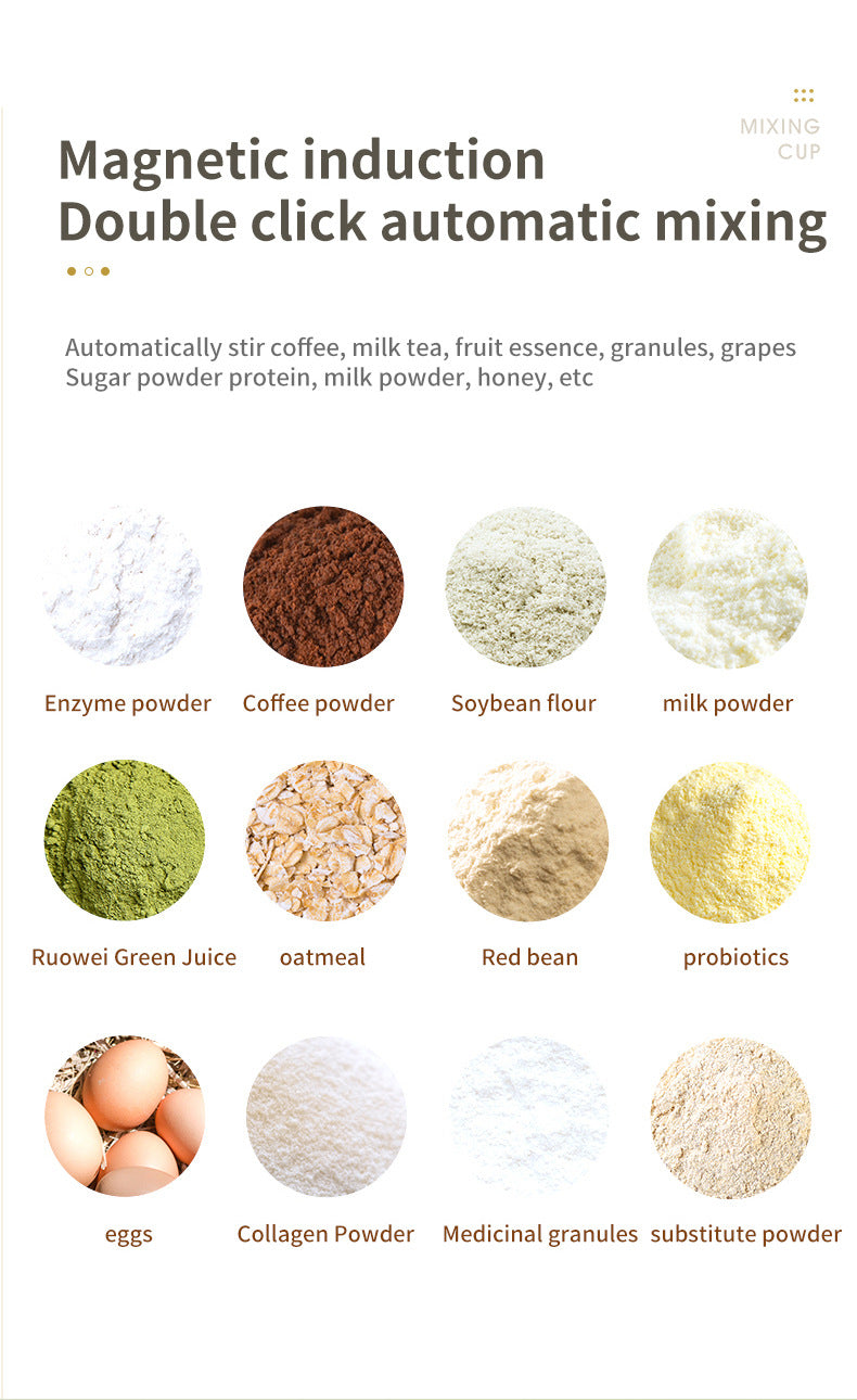 Pink Portable Automatic Mixing Coffee Cup | Stainless Steel Magnetic Stirrer | Handle Style