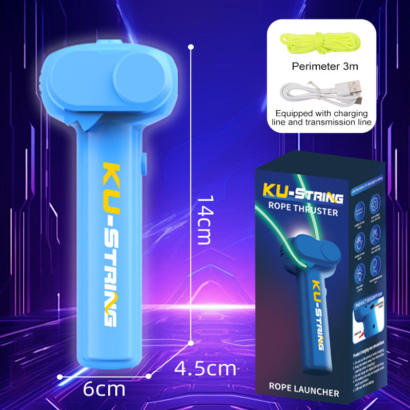 Blue 3-Meter Glow-in-the-Dark Rope Launcher Toy | Fun Stress Relief | All Ages