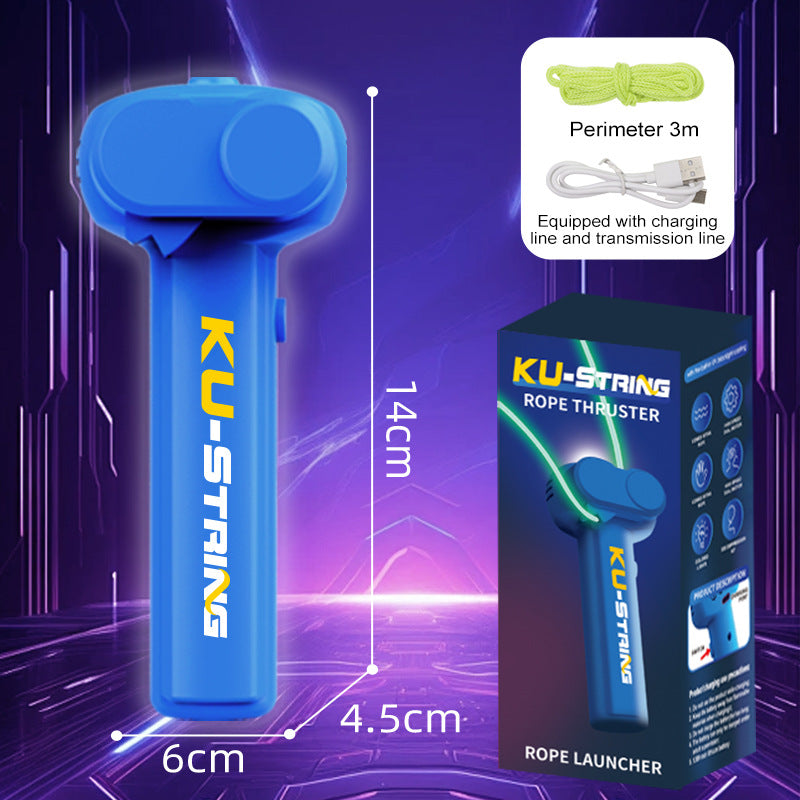 Dark Blue 3-Meter Glow-in-the-Dark Rope Launcher Toy | Fun Stress Relief | All Ages