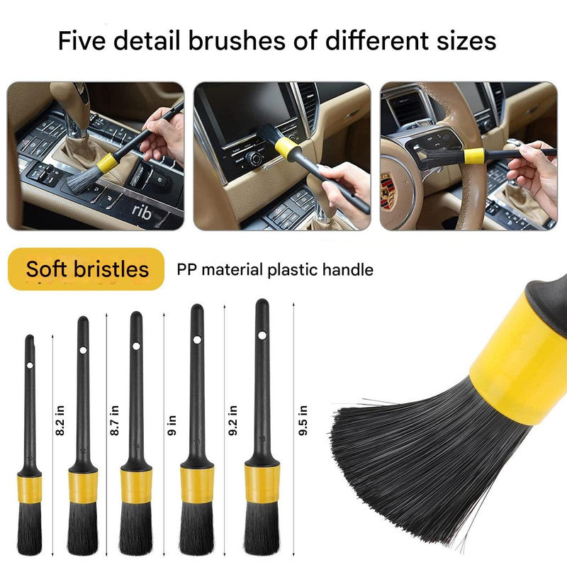 Car Cleaning Supplies Set | Complete Auto Detail Brush Kit | Interior, Exterior, Wheels & Tires | Power Scrubber Drill Brush (Drill Not Included)
