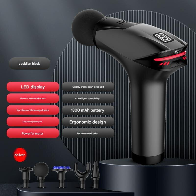 Black Fitness Muscle Relief Gun | Mini | Cold Pack | LED Display