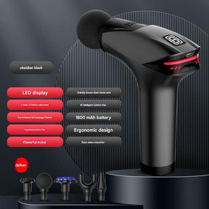 Black Fitness Muscle Relief Gun | Mini | Cold Pack | LED Display