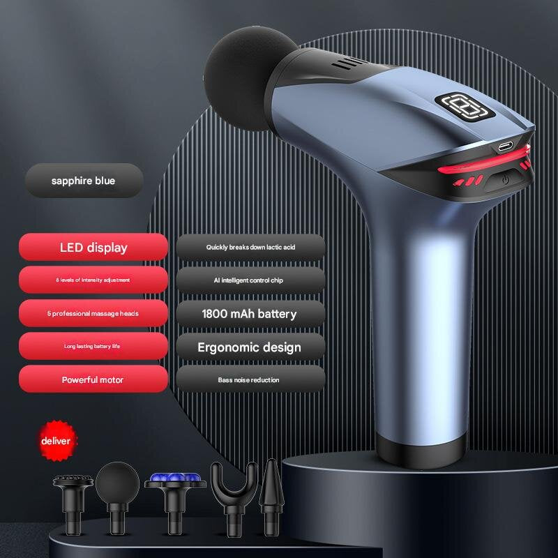 Blue Fitness Muscle Relief Gun | Mini | Cold Pack | LED Display