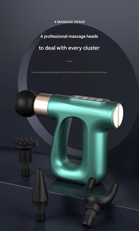 Black Heated Mini Fascia Massage Gun | LCD Display | Adjustable Levels | Deep Tissue Massage