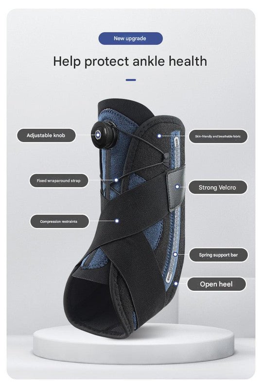 1 Pair Black & Yellow Adjustable Ankle Brace | Compression Support for Running, Sports & Ankle Recovery