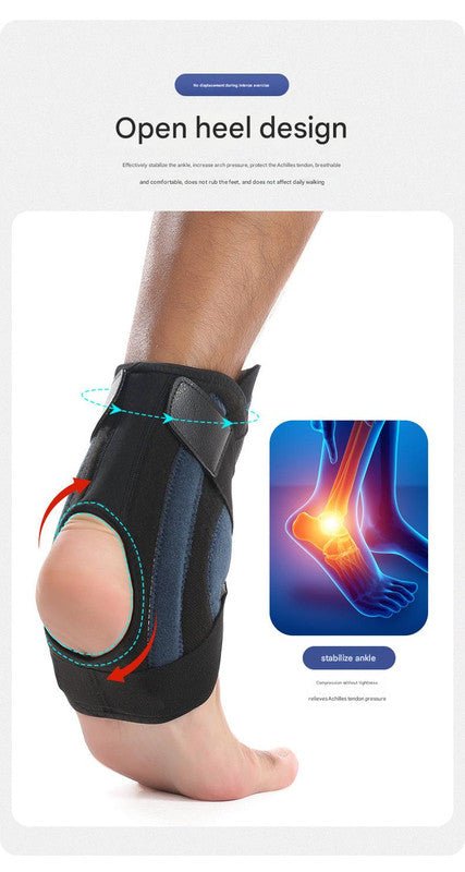 1 Pair Black & Yellow Adjustable Ankle Brace | Compression Support for Running, Sports & Ankle Recovery