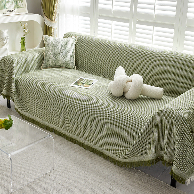 180x340cm Green Premium Polyester Sofa Throw Blanket | Multi-Seasonal Use | Sofa Protector