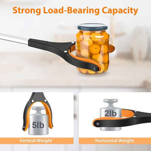 Orange Foldable Grabber Tool with Silicone Non-Slip Claws | Ideal for Litter Picking & Household Cleaning | Outdoor Use