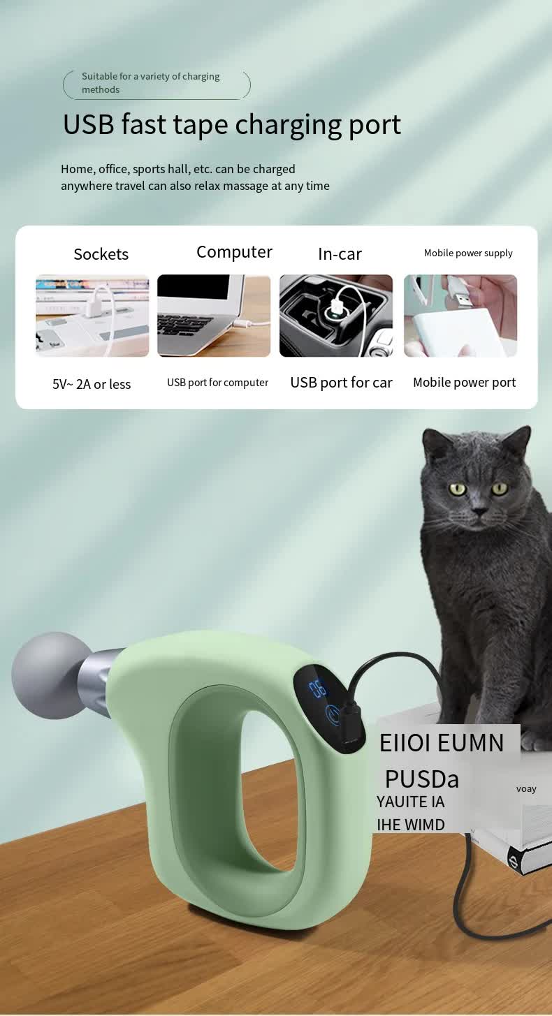 Mini Fascia Gun | Pink | 12-Speed Muscle Massager | Quiet & Portable | ABS+TRP Material