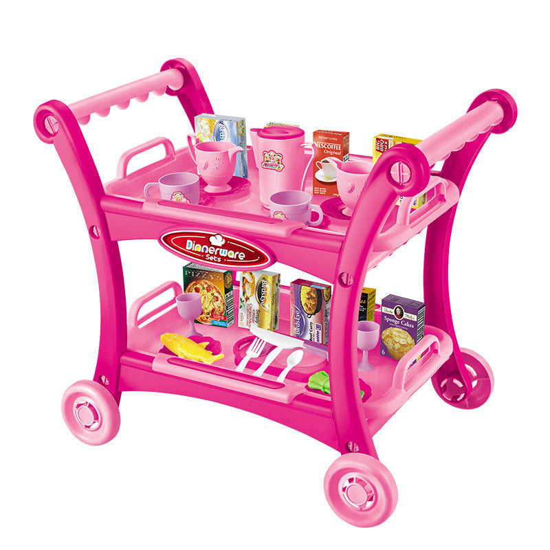 Pink Pretend Play Kitchen Cart | Kids Cooking Set | Educational Toy | Roleplay Accessories | Child Development