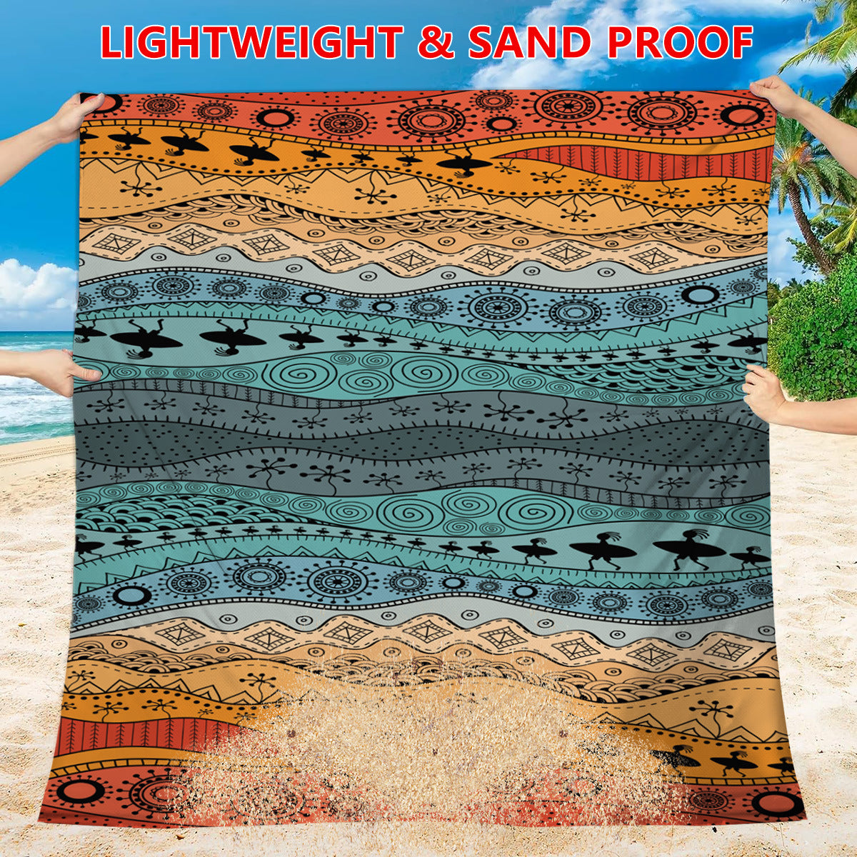 Style STD-001-12 | Colorful Quick Dry Beach Mat | Sand Proof Waterproof Outdoor Picnic Blanket | Compact & Lightweight