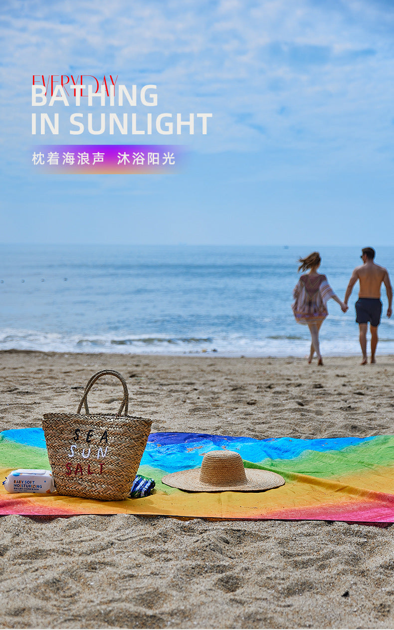 Style STD-001-12 | Colorful Quick Dry Beach Mat | Sand Proof Waterproof Outdoor Picnic Blanket | Compact & Lightweight