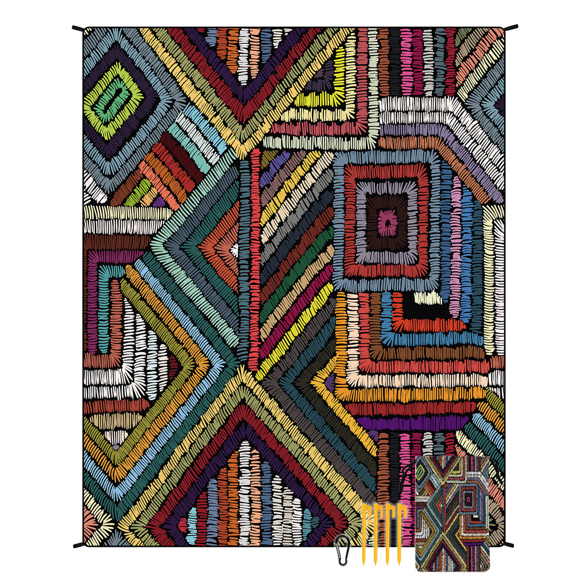 Colorful Quick Dry Beach Mat | Sand Proof Waterproof Outdoor Picnic Blanket | Compact & Lightweight